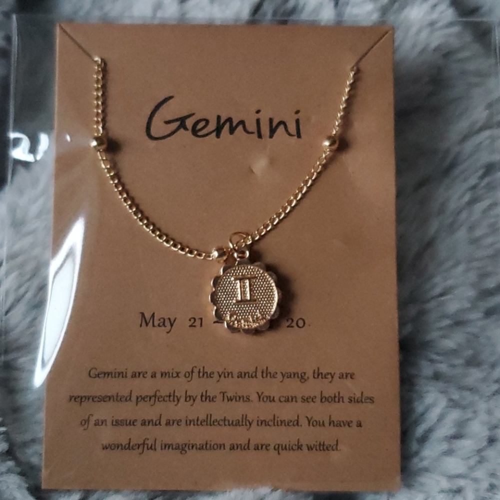 Gold Gemini Zodiac Necklace